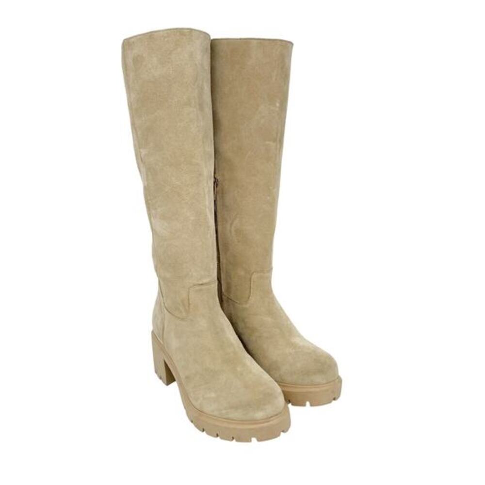 Frame‎ Women's Le Scout Suede Knee High Boots Leather Tan Size EU 35 US 4-4.5